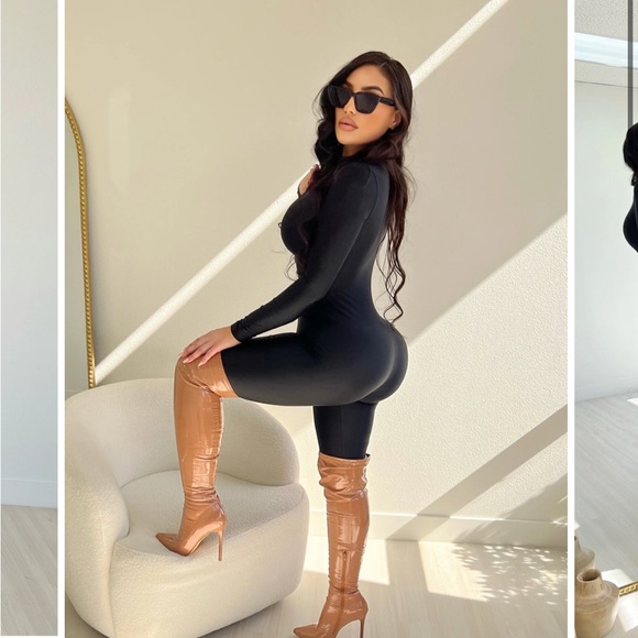 💕🥰❤️MAKE AN OFFER! GLOSSY JUMPSUIT🥰💕 - Picture 2 of 3